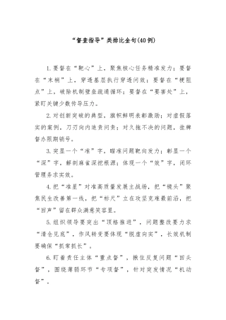 (40例)“督查指导”类排比金句