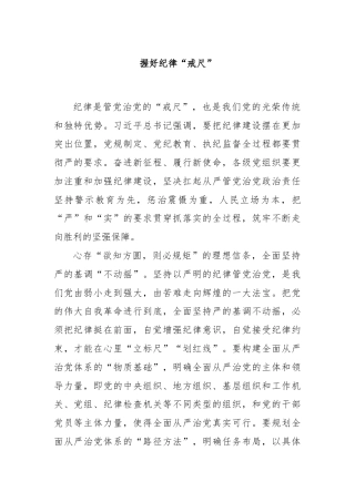 握好纪律“戒尺”