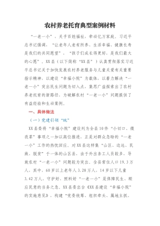 农村养老托育典型案例材料