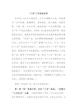 三变工作经验材料