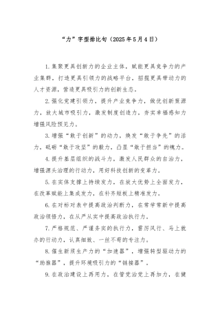 “力”字型排比句（2025年5月4日）
