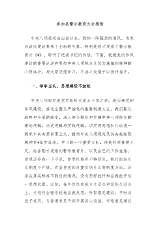 参加县警示教育大会感悟