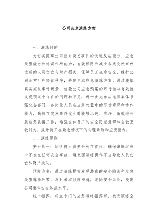 公司应急演练方案