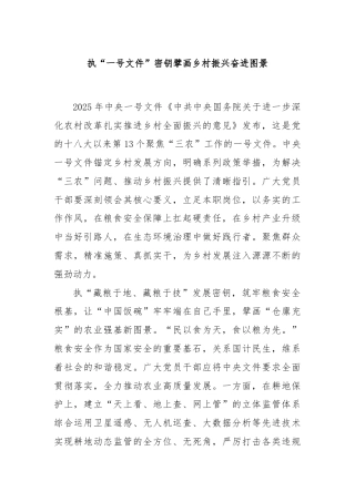 执“一号文件”密钥擘画乡村振兴奋进图景