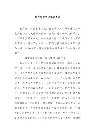 村党支部书记先进事迹