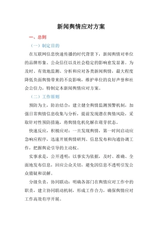 新闻舆情应对方案
