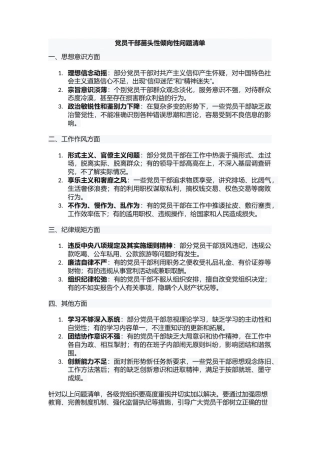 党员干部苗头性倾向性问题清单