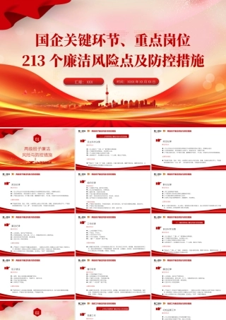 PPT：国企关键环节、重点岗位213个廉洁风险点及防控措施