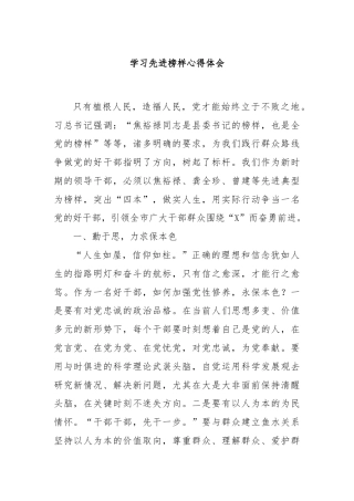 学习先进榜样心得体会