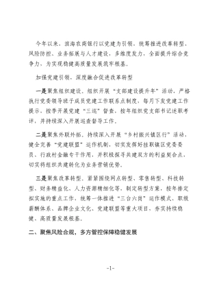 党建领航启新程 多维赋能谱新篇（银行）